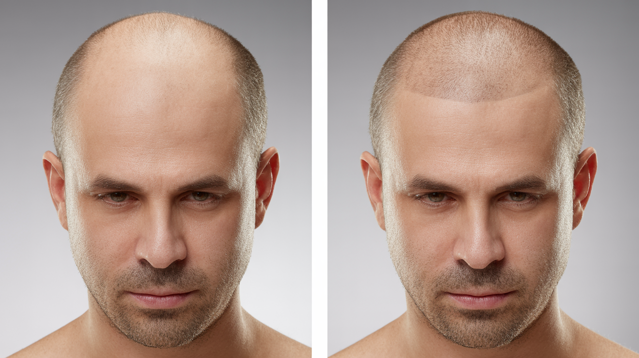 PRP Hair Restoration - Crown (Male Pattern) Before and After