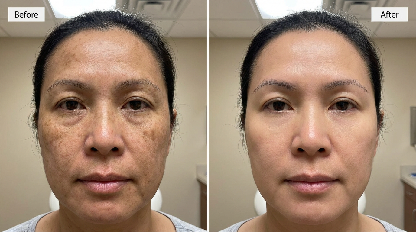 Laser Skin Resurfacing - Sun Damage & Hyperpigmentation Before and After